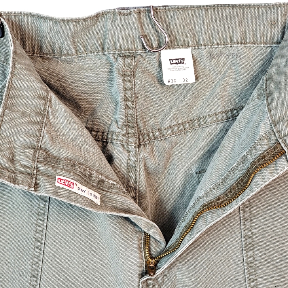 Levi's Extra Wide Leg Army Green Military Workwear Streetwear Vibes Pants 36x32 - Picture 9 of 16